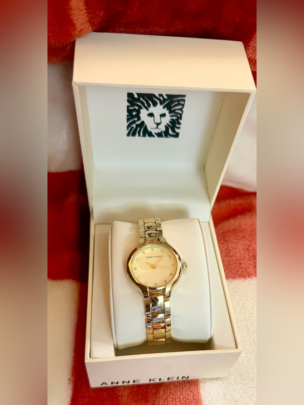Anne Klein Gold-Tone Women's Bracelet Watch with Crystal Markers